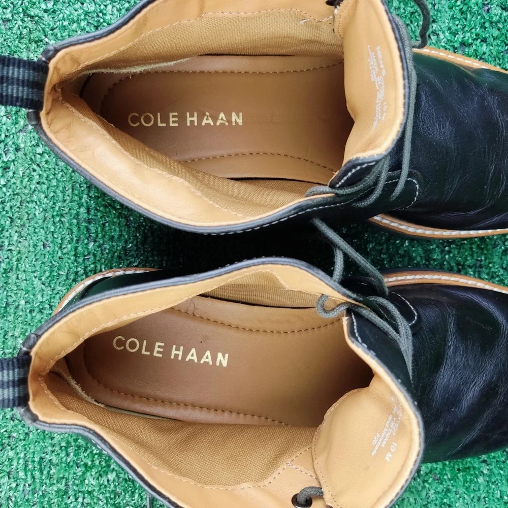 Cole Haan Chukka Boots Mens 10 Black C31927 Grand OS Leather Lace Up Ankle Boot